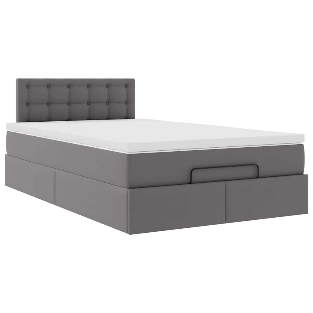 Pouf Letto con Materassi e LED Grigio 120x190 cm Similpelle