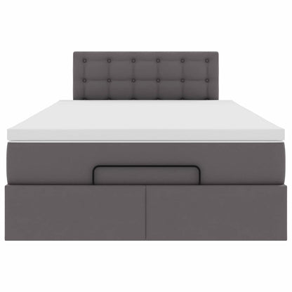 Pouf Letto con Materassi e LED Grigio 120x190 cm Similpelle
