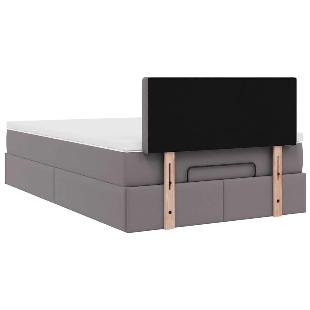 Pouf Letto con Materassi e LED Grigio 120x190 cm Similpelle