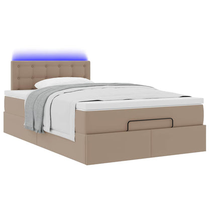 Pouf Letto con Materassi e LED Cappuccino 120x190 cm Similpelle | homemem39