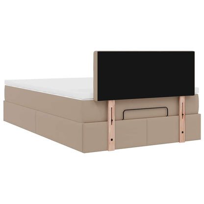 Pouf Letto con Materassi e LED Cappuccino 120x190 cm Similpelle | homemem39