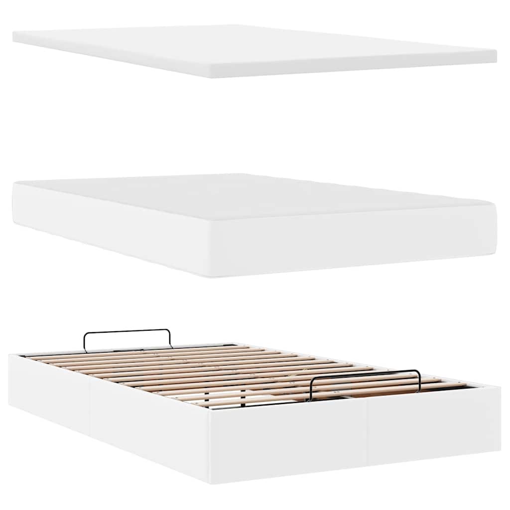 Struttura Letto Pouf con Materasso 120x200 cm Similpelle