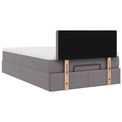 Struttura Letto Pouf con Materasso Grigio 120x200 cm Similpelle | homemem39