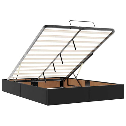 Pouf Letto con Materassi e LED Nero 140x190cm Similpelle - homemem39