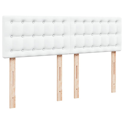 Pouf Letto con Materassi e LED Bianco Puro 140x190cm Similpelle