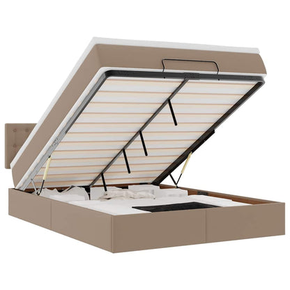 Pouf Letto con Materassi e LED Cappuccino 140x190cm Similpelle | homemem39