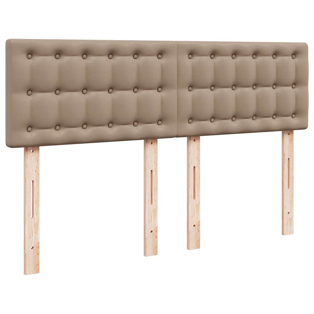 Pouf Letto con Materassi e LED Cappuccino 140x190cm Similpelle