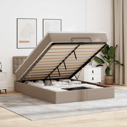 Pouf Letto con Materassi e LED Cappuccino 140x190cm Similpelle | homemem39