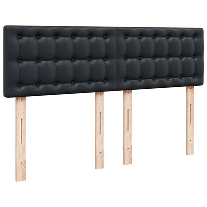 Pouf Letto con Materassi e LED Nero 140x200cm Similpelle