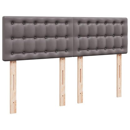 Pouf Letto con Materassi e LED Grigio 140x200cm Similpelle