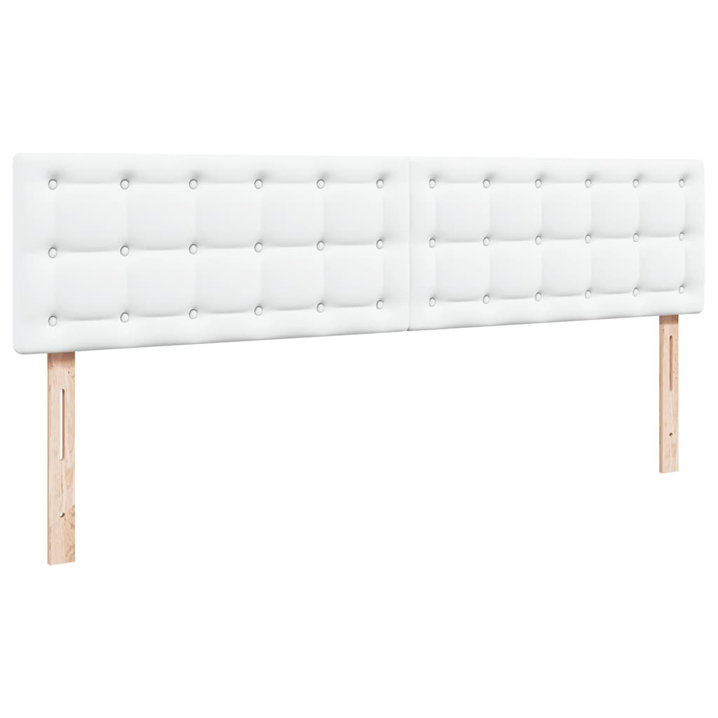 Pouf Letto con Materassi e LED Bianco Puro 160x200cm Similpelle