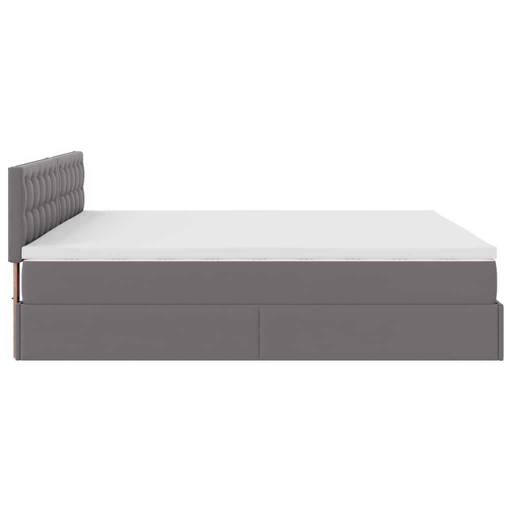 Pouf Letto con Materassi e LED Grigio 160x200cm Similpelle | homemem39