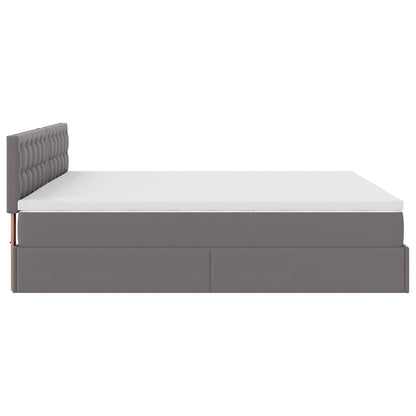 Pouf Letto con Materassi e LED Grigio 160x200cm Similpelle | homemem39