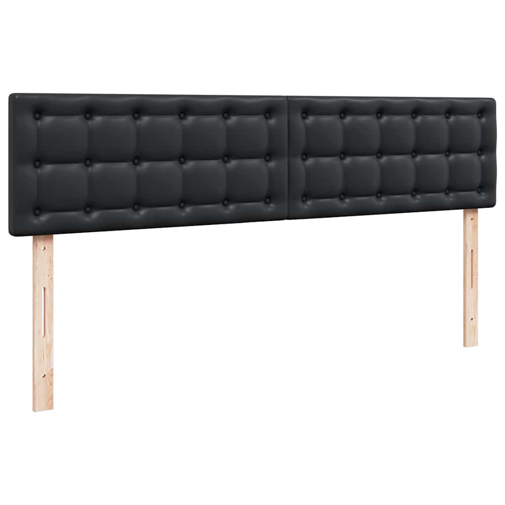 Struttura Letto Pouf con Materasso Nero 200x200 cm Similpelle