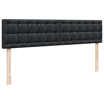 Struttura Letto Pouf con Materasso Nero 200x200 cm Similpelle