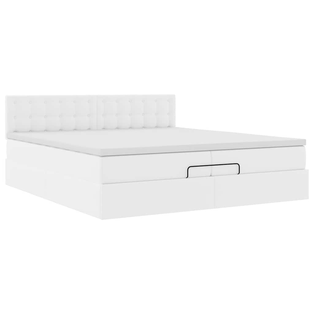 Struttura Letto Pouf con Materasso 200x200 cm Similpelle
