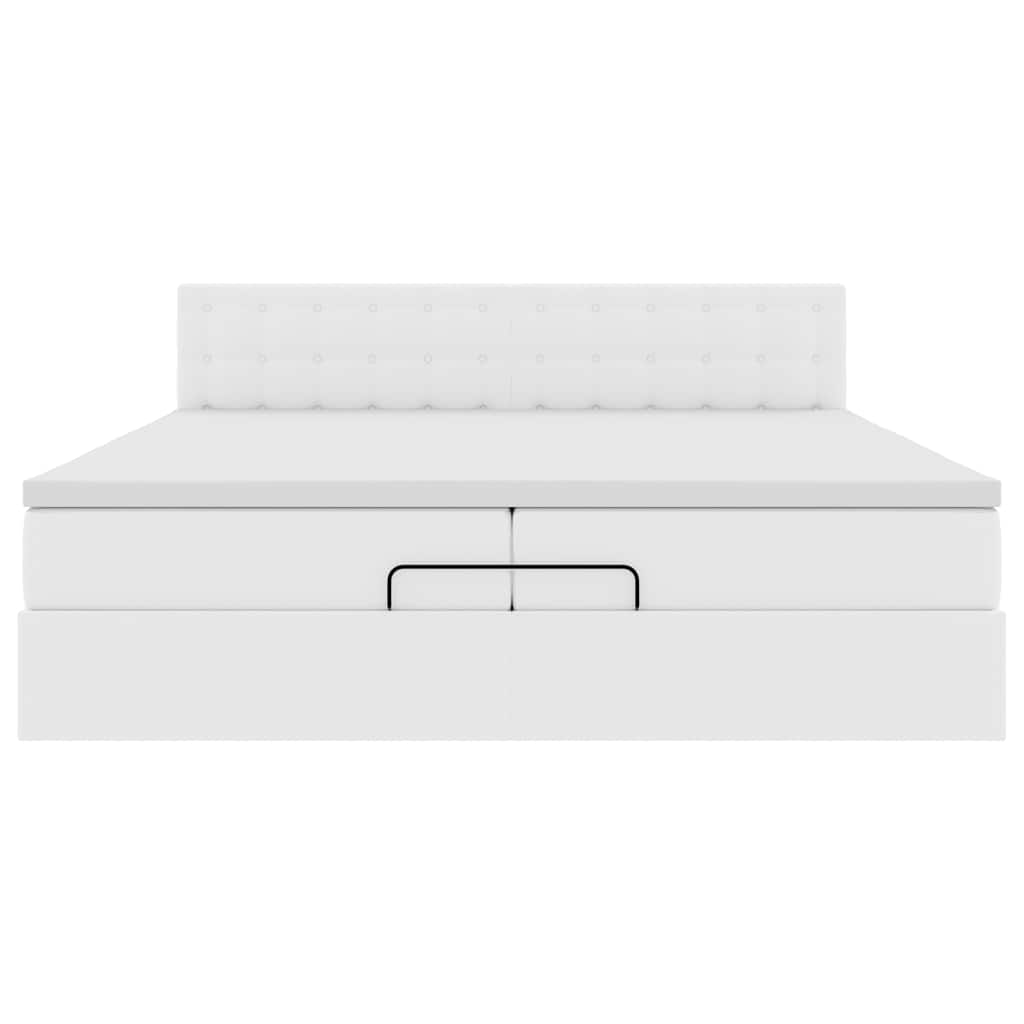 Struttura Letto Pouf con Materasso 200x200 cm Similpelle