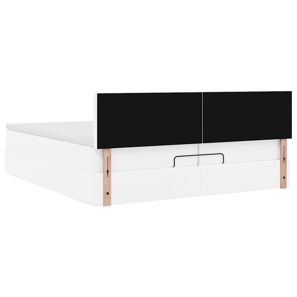 Struttura Letto Pouf con Materasso 200x200 cm Similpelle