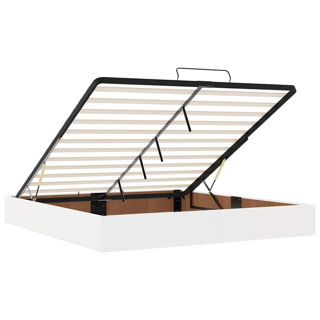 Struttura Letto Pouf con Materasso 200x200 cm Similpelle