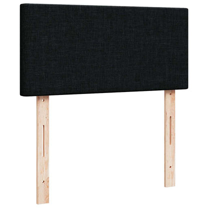 Pouf Letto con Materasso e LED Nero 80x200cm in Tessuto | homemem39