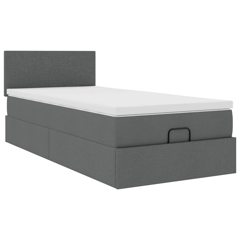 Struttura Letto Pouf con Materasso 90x190 cm in Tessuto | homemem39