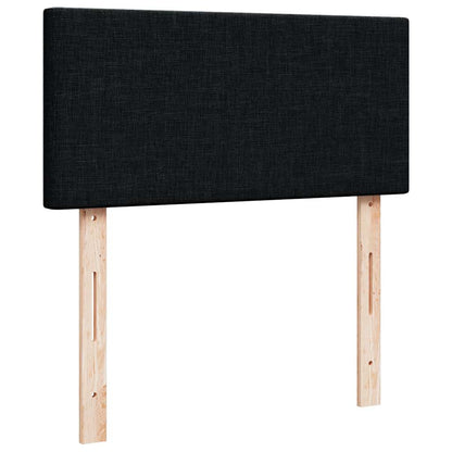 Struttura Letto Pouf con Materasso Nero 90x190 cm in Tessuto | homemem39