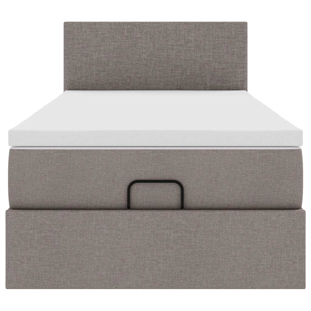 Struttura Letto Pouf con Materasso Tortora 90x190 cm in Tessuto | homemem39