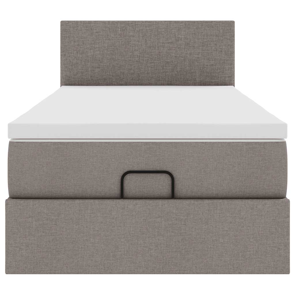 Pouf Letto con Materasso e LED Tortora 90x200 cm in Tessuto | homemem39