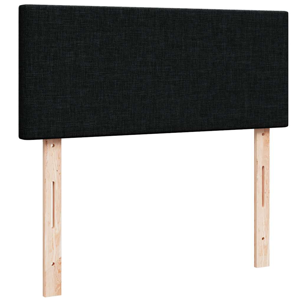 Pouf Letto con Materasso e LED Nero 120x190 cm in Tessuto