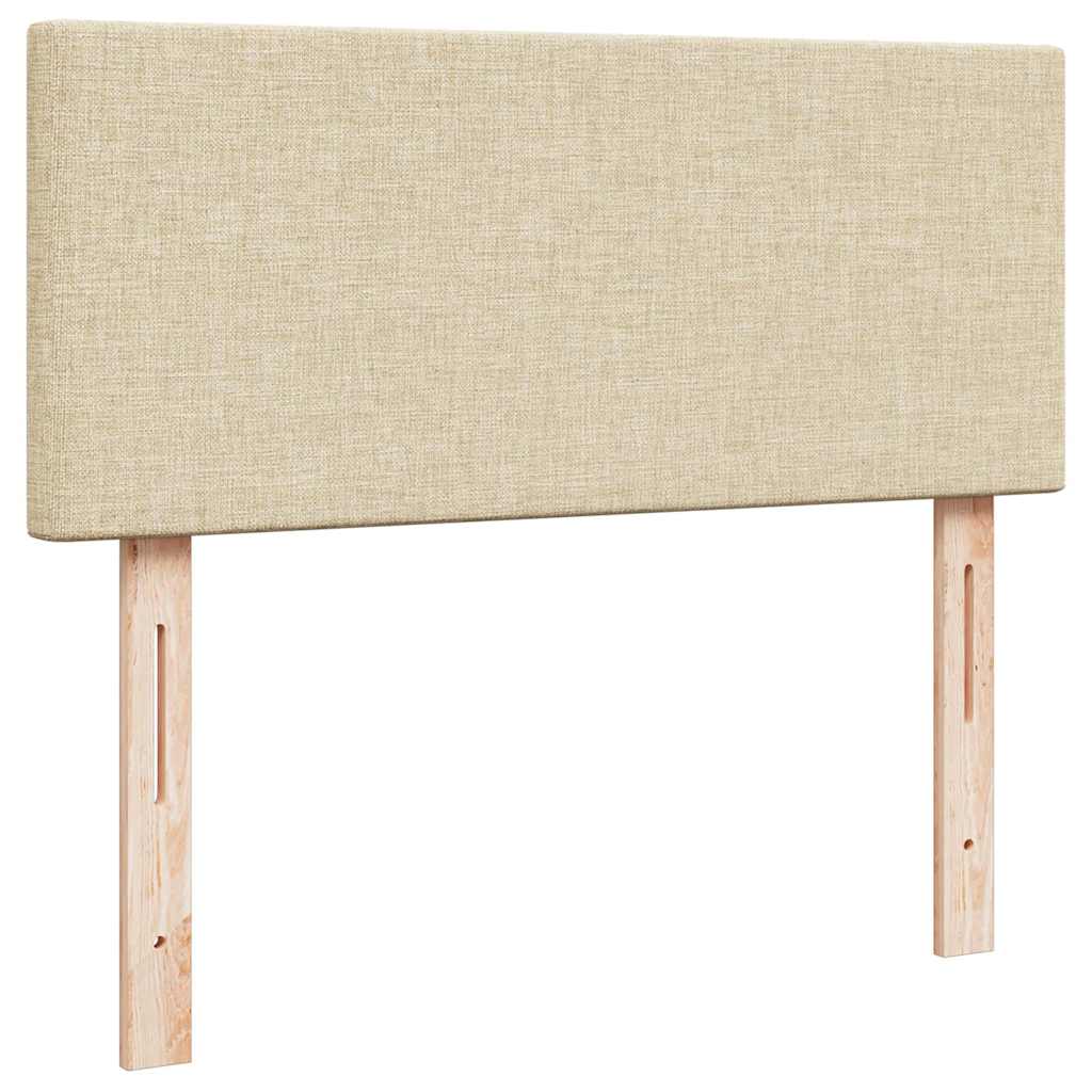 Pouf Letto con Materasso e LED Crema 120x190cm in Tessuto | homemem39