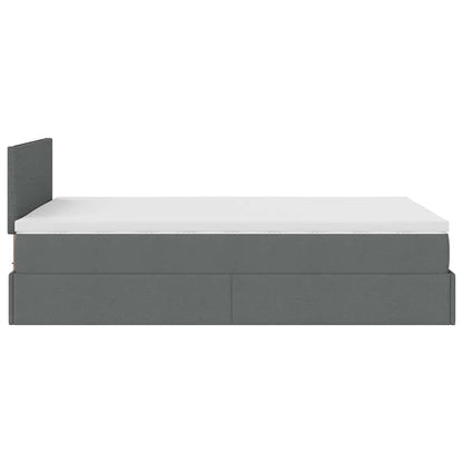 Pouf Letto con Materasso e LED Grigio Scuro 120x200 cm Tessuto - homemem39