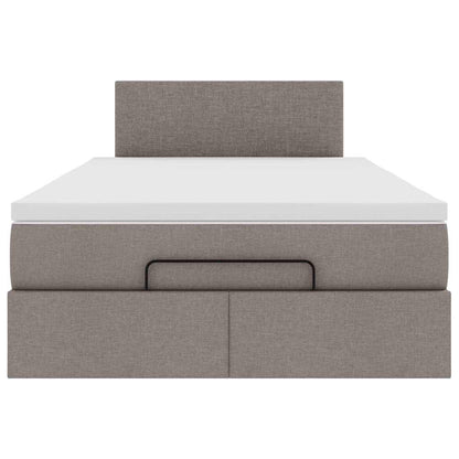 Struttura Letto Pouf con Materasso Tortora 120x200cm in Tessuto | homemem39