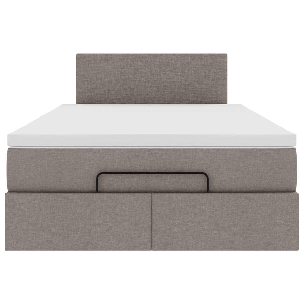 Struttura Letto Pouf con Materasso Tortora 120x200cm in Tessuto