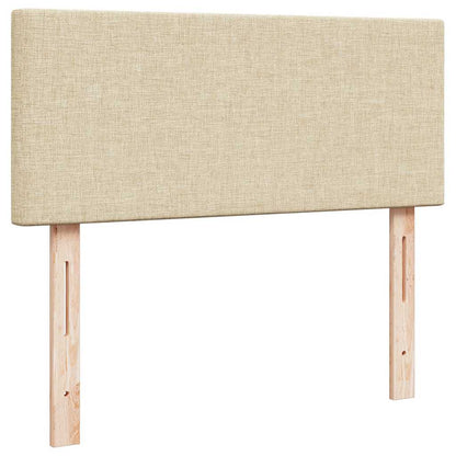 Struttura Letto Pouf con Materasso Crema 120x200 cm in Tessuto | homemem39