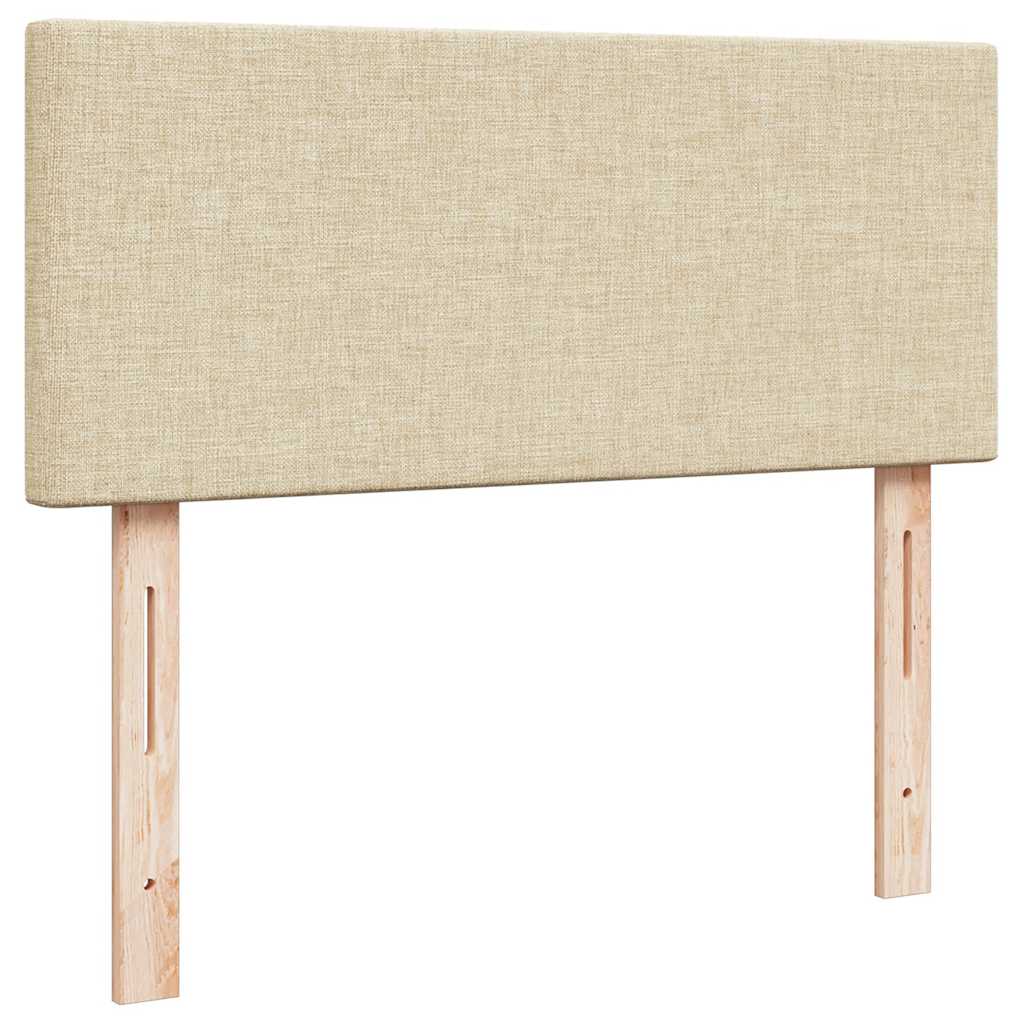 Struttura Letto Pouf con Materasso Crema 120x200 cm in Tessuto