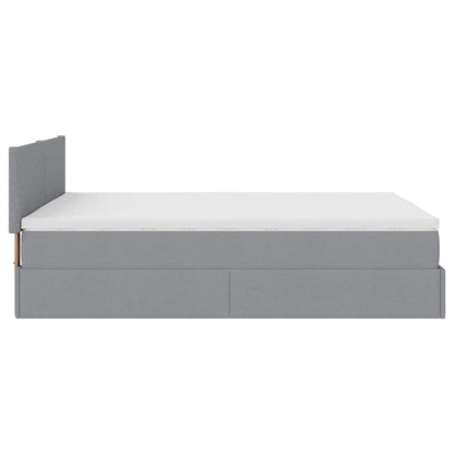 Pouf Letto con Materasso e LED Grigio Chiaro 140x190 cm | homemem39