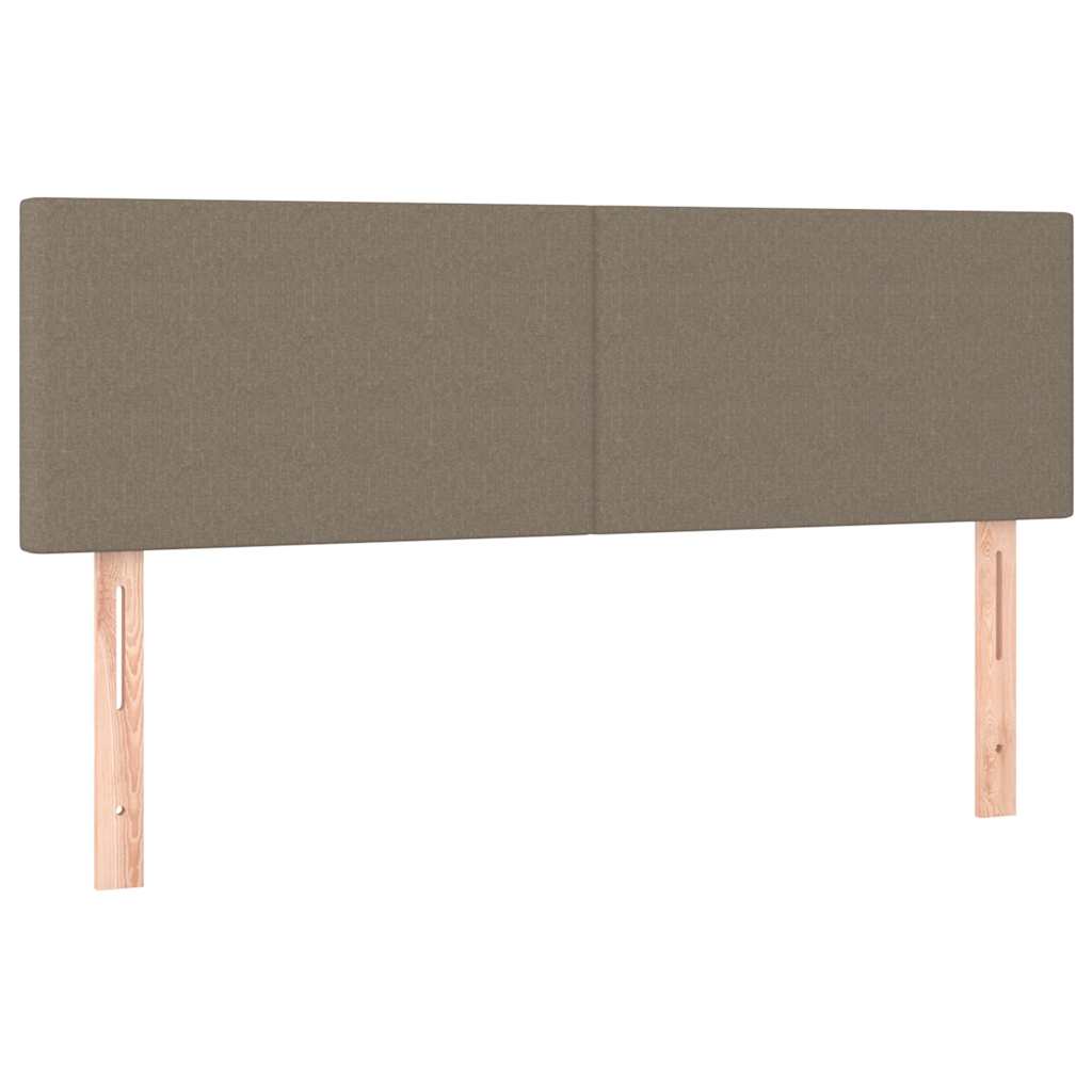 Pouf Letto con Materasso e LED Tortora 140x190 cm in Tessuto