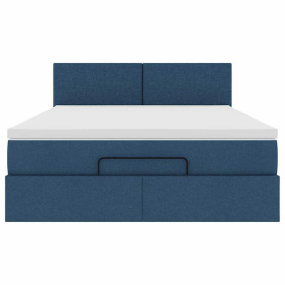 Pouf Letto con Materasso e LED Blu 140x190 cm | homemem39