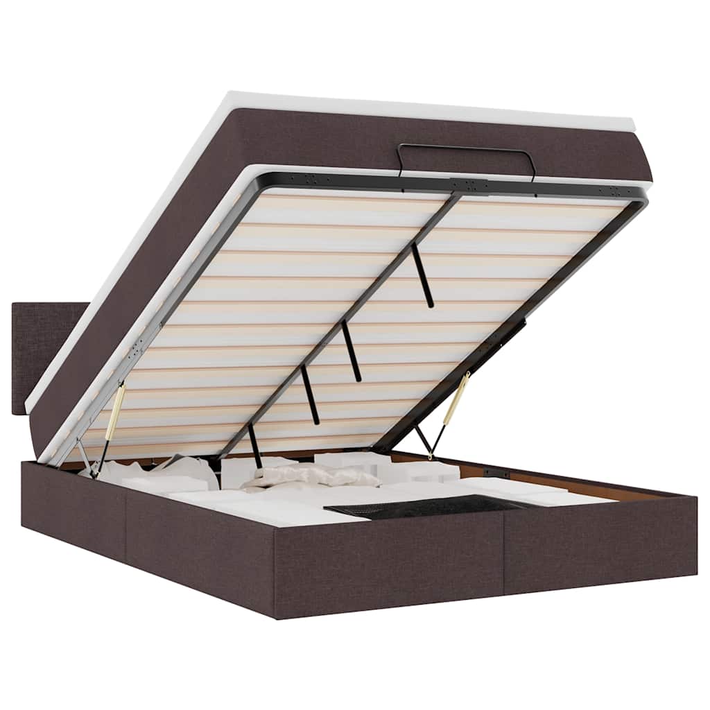 Struttura Letto Pouf con Materasso 140x200 cm in Tessuto - homemem39