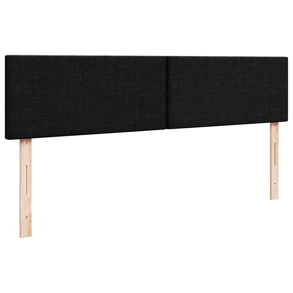 Struttura Letto Pouf con Materasso Nero 160x200 cm in Tessuto | homemem39