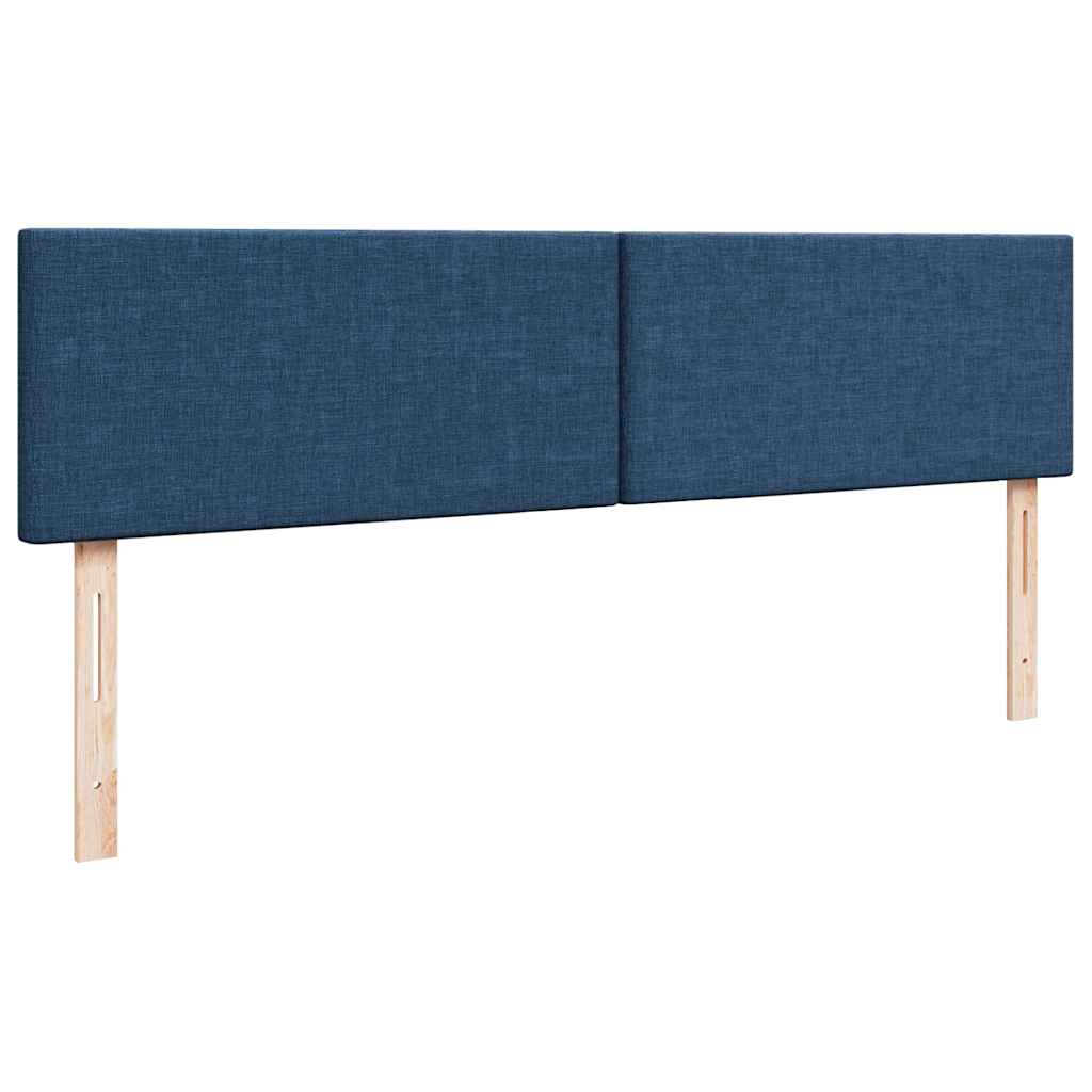 Pouf Letto con Materasso e LED Blu 180x200cm in Tessuto