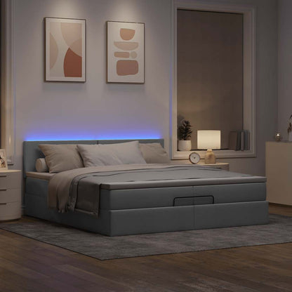Struttura Letto Pouf con Materassi 200x200 cm in Tessuto | homemem39