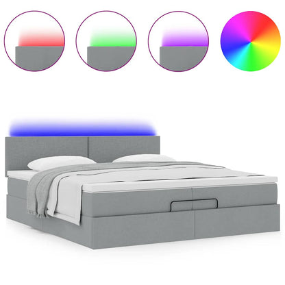 Struttura Letto Pouf con Materassi 200x200 cm in Tessuto | homemem39