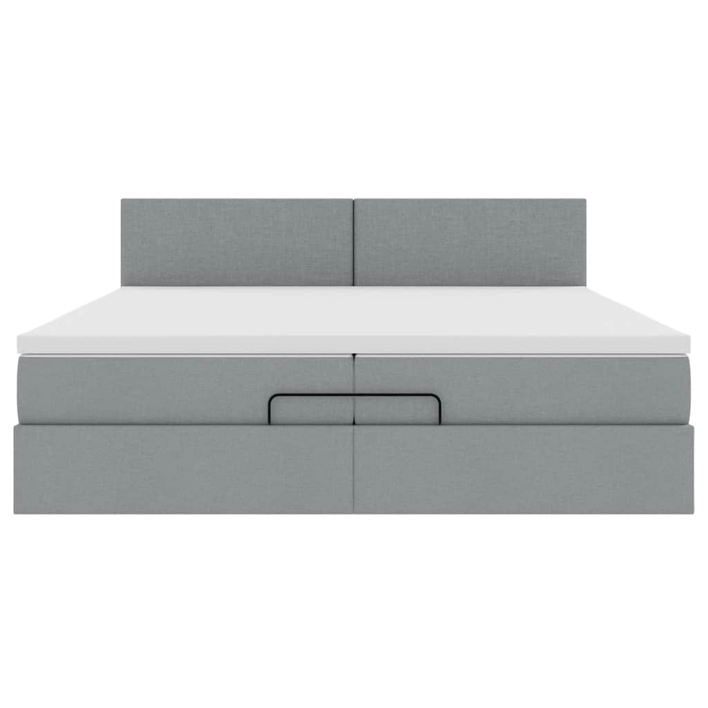 Struttura Letto Pouf con Materassi 200x200 cm in Tessuto | homemem39