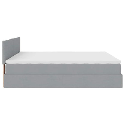 Struttura Letto Pouf con Materassi 200x200 cm in Tessuto | homemem39
