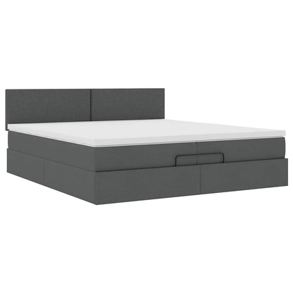 Struttura Letto Pouf con Materassi 200x200 cm in Tessuto