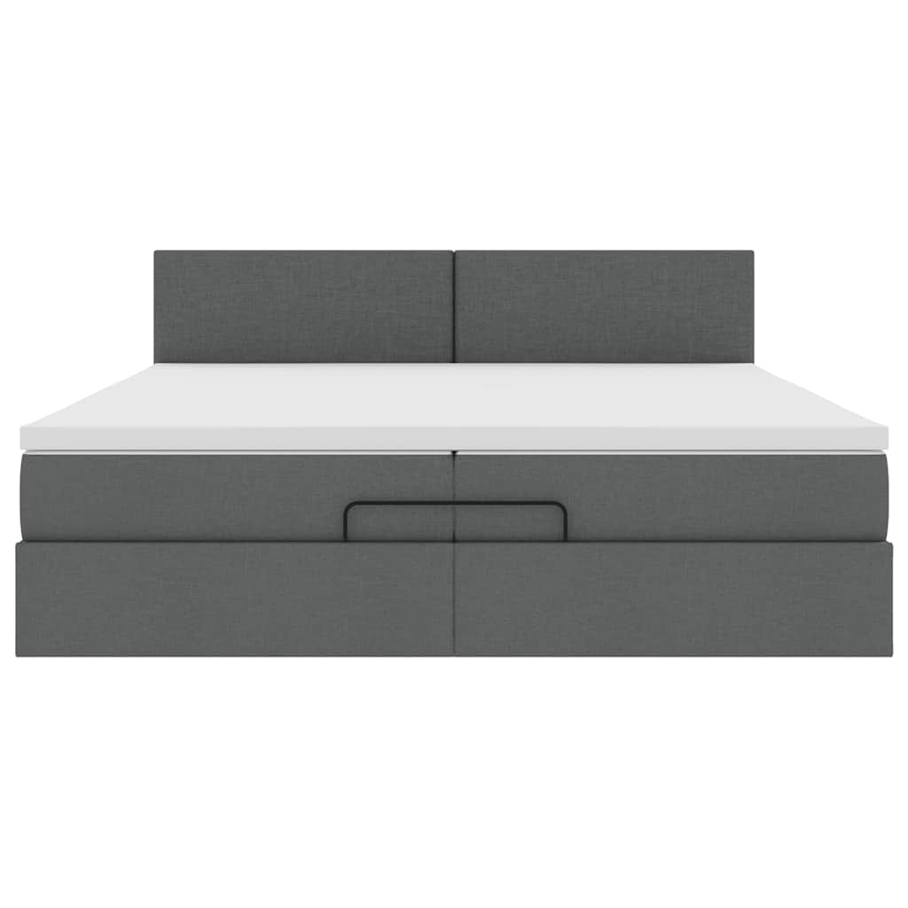 Struttura Letto Pouf con Materassi 200x200 cm in Tessuto