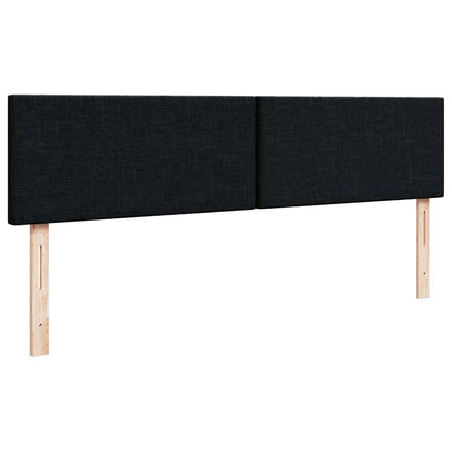 Struttura Letto Pouf con Materassi Nero 200x200 cm in Tessuto
