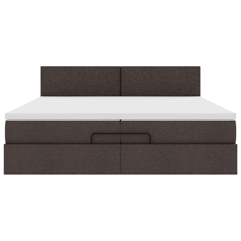 Struttura Letto Pouf con Materassi 200x200 cm in Tessuto