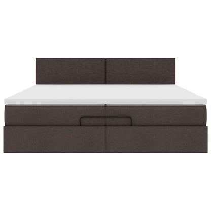 Struttura Letto Pouf con Materassi 200x200 cm in Tessuto
